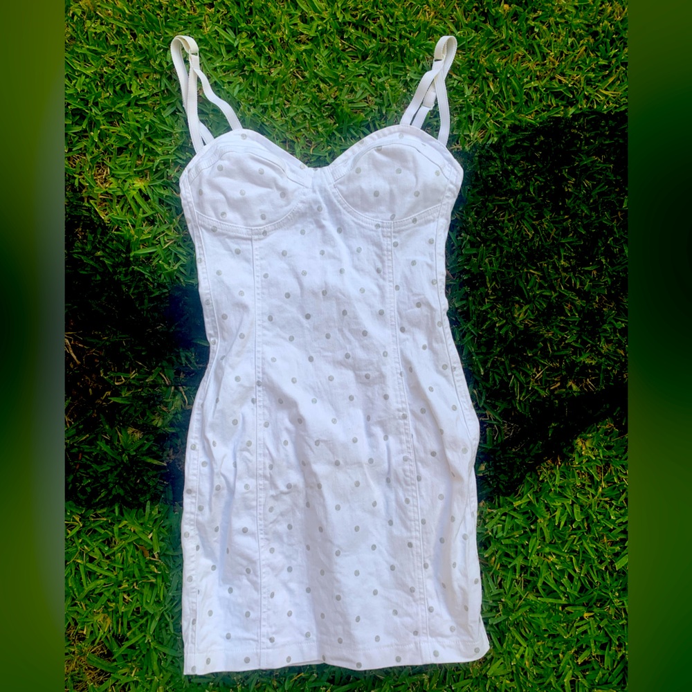 JORDACHE denim mini polka dot dress!! 💕